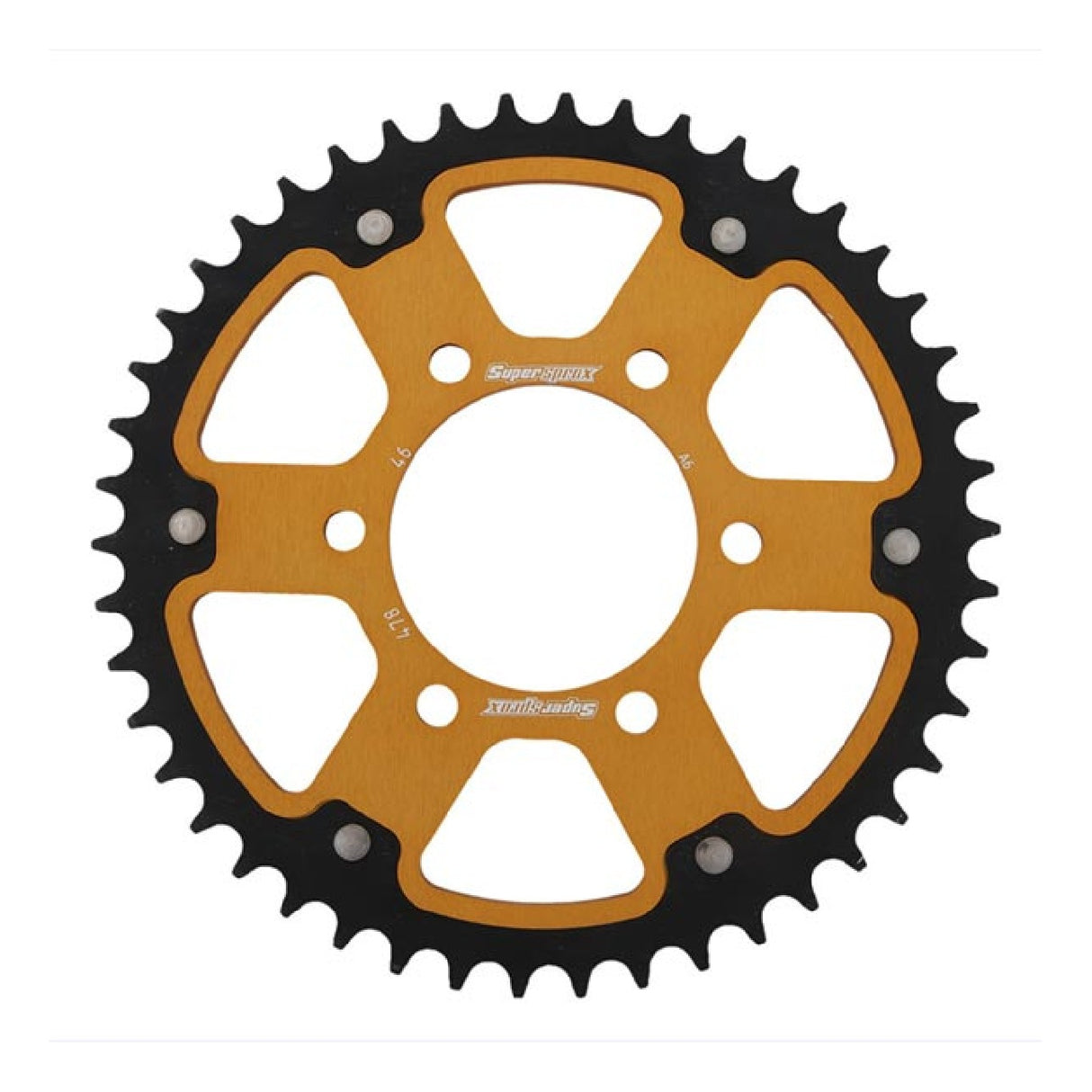 Corona de aluminio Supersprox STEALTH RST GOLD 520 46 KAWASAKI ER6 F 650 06/16