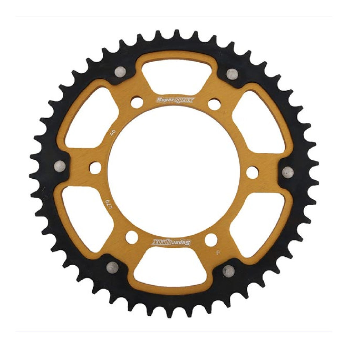 Plato de aluminio Supersprox STEALTH RST GOLD 530 46 FZ6 Fazer Abs S2 600 04/08