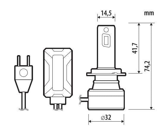 Pilot 12/24V Halo Led Jupiter Series Quick-Fit - (H7-H18) - 55W - PX26d / PY26d-1 - 1 pz - Scatola