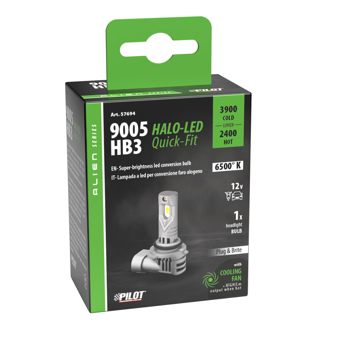 Pilot 12V Halo Led Alien Series Quick-Fit - (HB3 9005) - 35W - P20d - 1 pz - Scatola