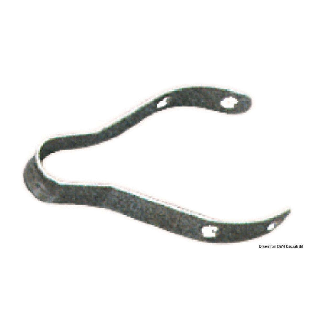 Viadana Edelstahl-U-Bügel für Ausleger, mit vier Löchern. Geeignet zur Befestigung von Blöcken am Ausleger.