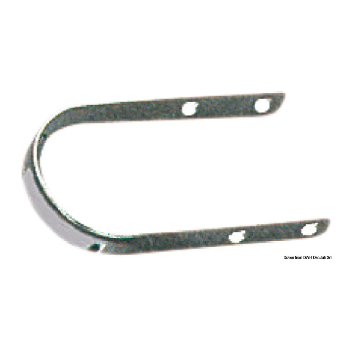 Viadana 4-Loch-U-Bügel aus Edelstahl. Geeignet für 40/50-mm-Ausleger, 80 mm lang.