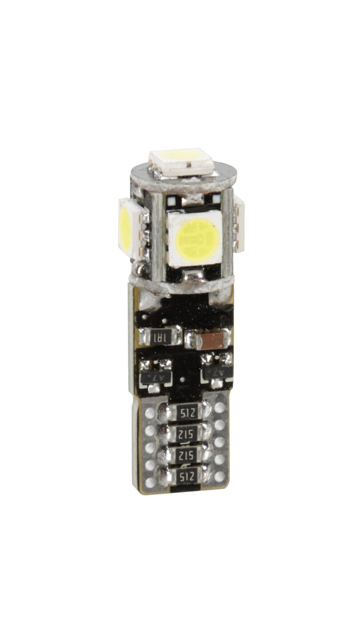 Pilot 12/30V Led series - 5 Led SMD - (T10) - W2,1x9,5d - 2 pz - Scatola - Bianco - Doppia polarità - Resistenza incorporata