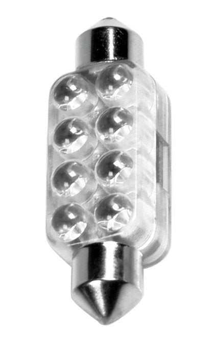 Pilot 12V Lampada siluro 8 Led - 13x44 mm - SV8,5-8 - 1 pz - Scatola - Blu