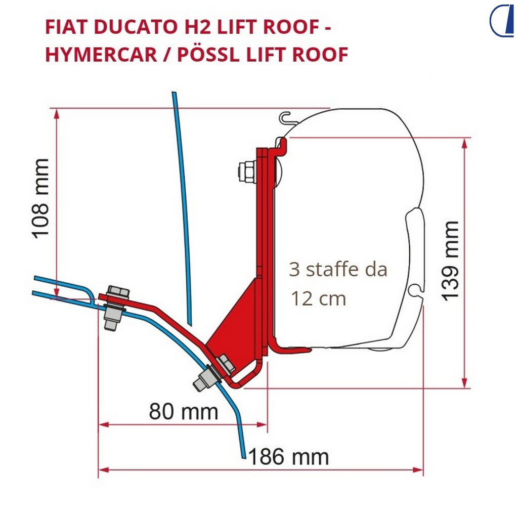 Fiamma Kit Fiat Ducato Hymercar per Tetto a Soffietto