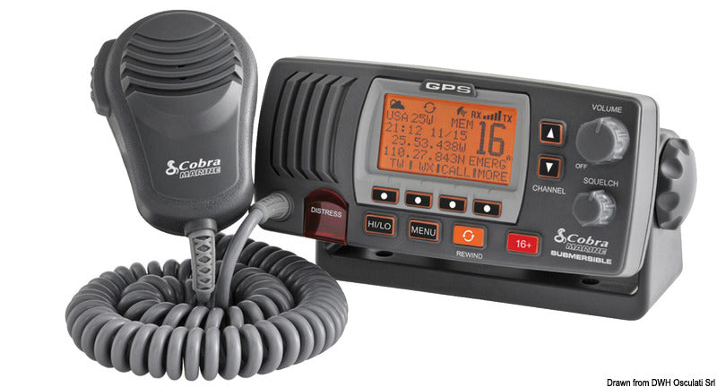 VHF Cobra Marine F77B-GPSE grigio