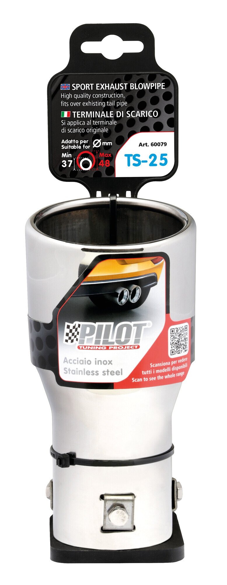Pilot Terminale di scarico auto Taglio Diagonale TS-25