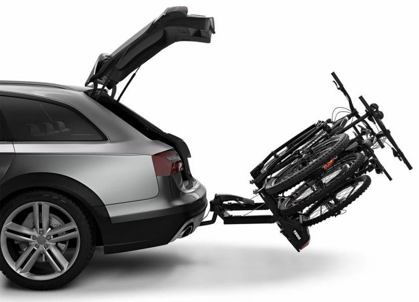 Thule 939001 VeloSpace XT Fahrradträger für 3 Fahrräder zur Anhängerkupplung, 13-polig, schwarz