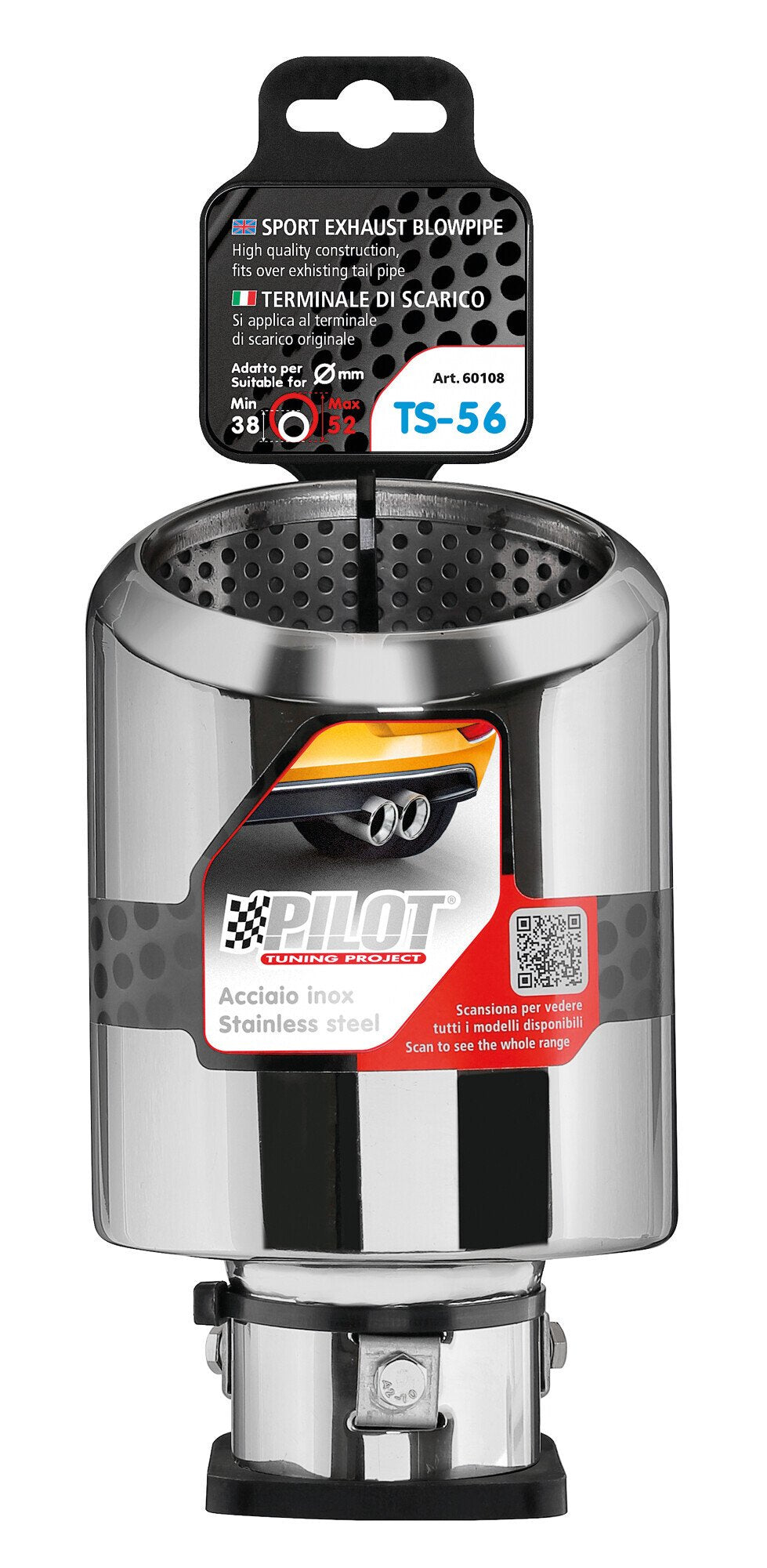 Pilot Terminale di scarico auto Taglio Diagonale TS-56