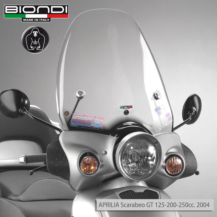 Biondi Club Parabrezza Trasparente Aprilia Scarabeo GT 125/200/250 cc. 2004-2007
