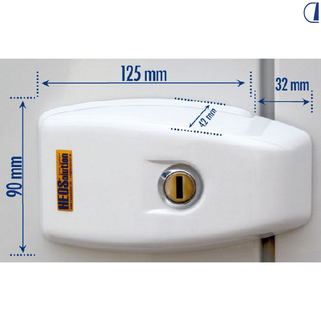 Di-Tec Serratura esterna antiscasso per van colore bianco – conf. 2 pz