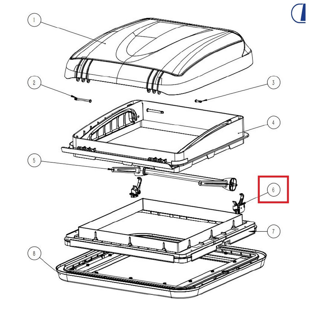 Gancio di bloccaggio per oblò Di-Tec 400x400 mm