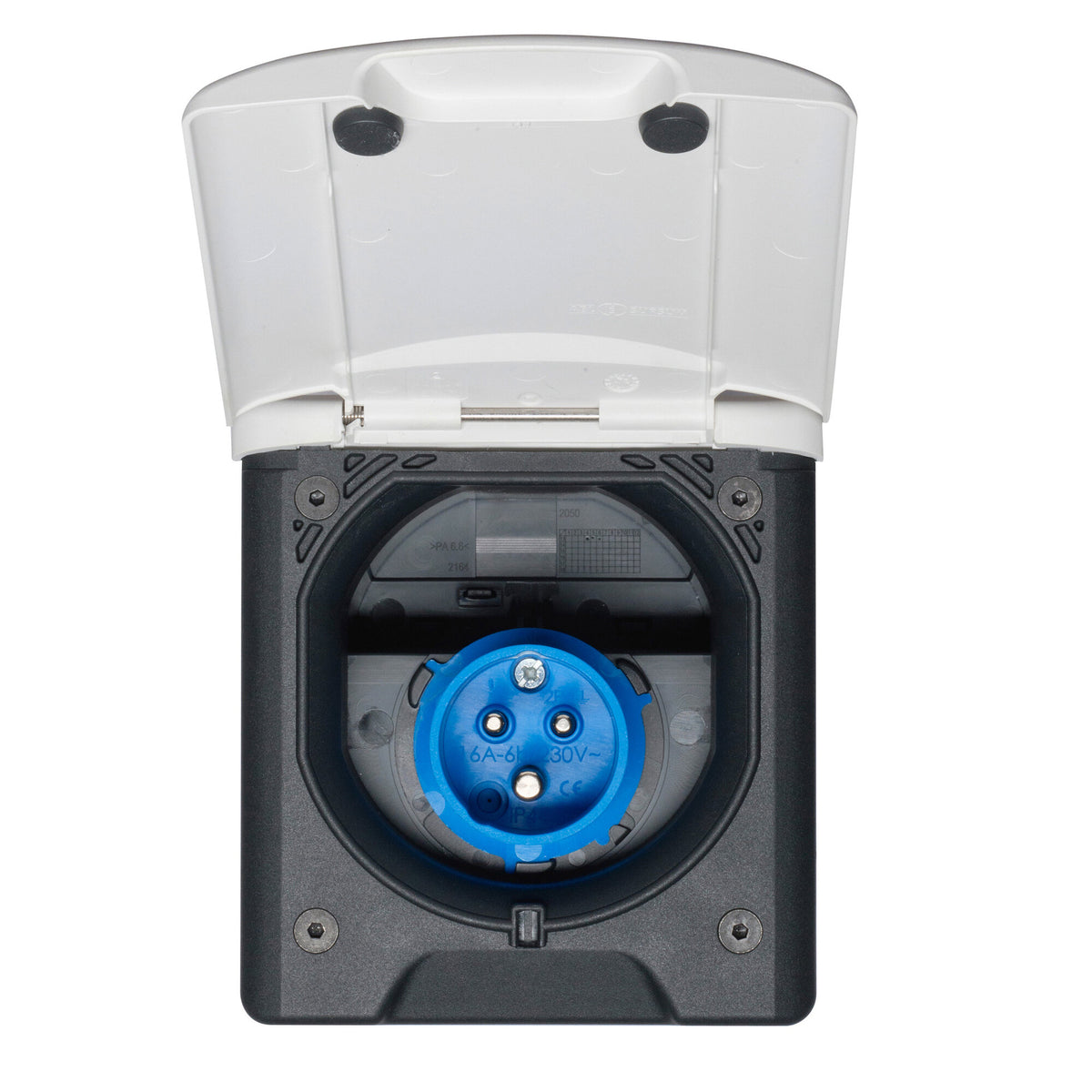 ABL Presa CEE caravanning tipo L bianca con chiusura magnetica