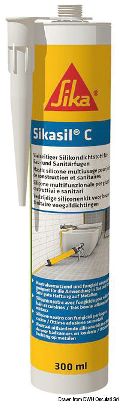 Sika Silikondichtstoff Sikasil C Schwarz 300 ml