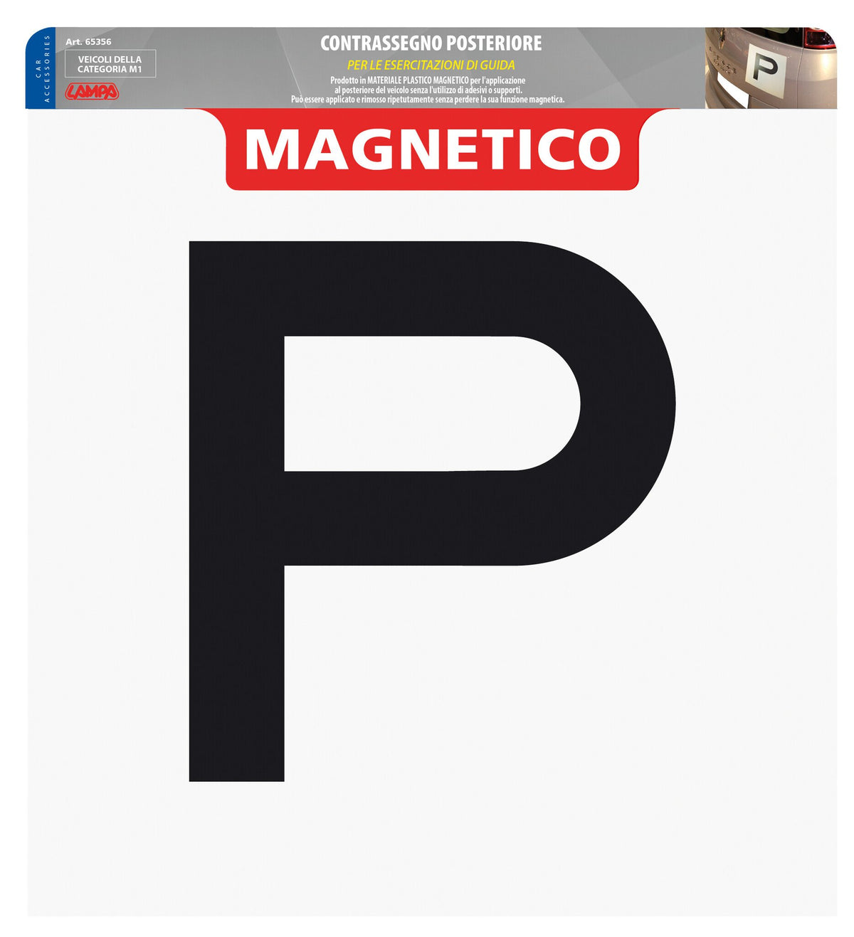 Lampa Contrassegno per esercitazioni guida, magnetico - Posteriore 65356