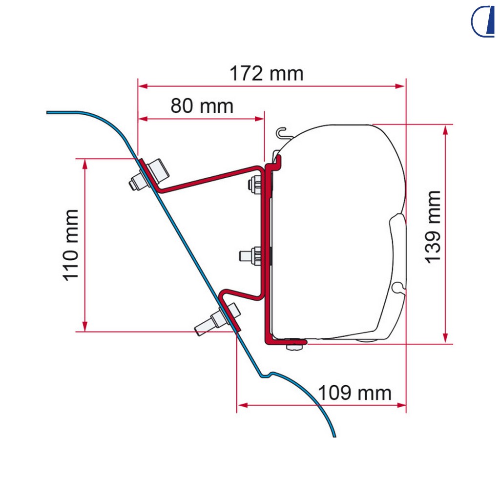 Fiamma Kit staffaggi F45 per Mercedes Sprinter H3 e VW Crafter H3
