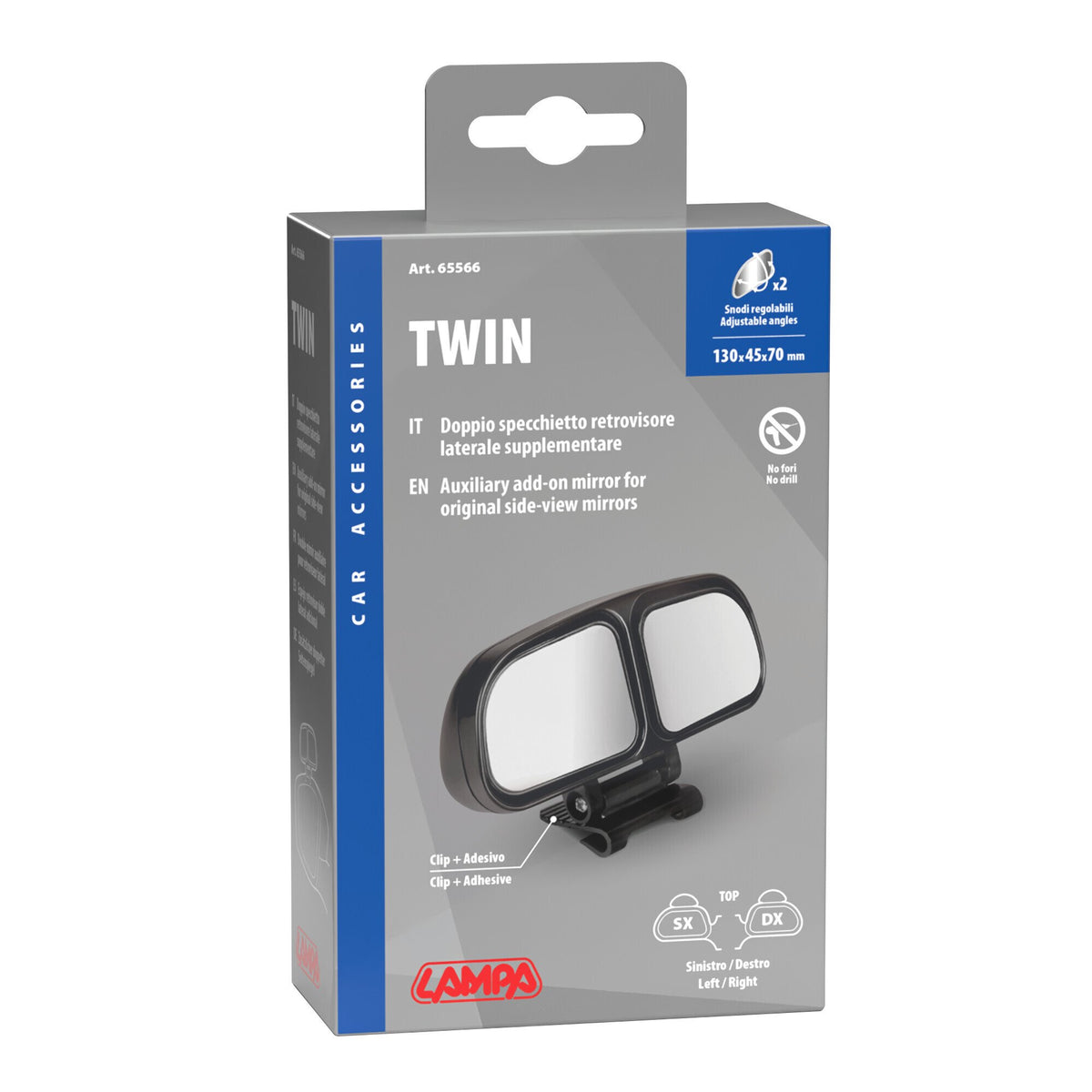 Lampa Twin, doppio specchietto retrovisore laterale supplementare 65566
