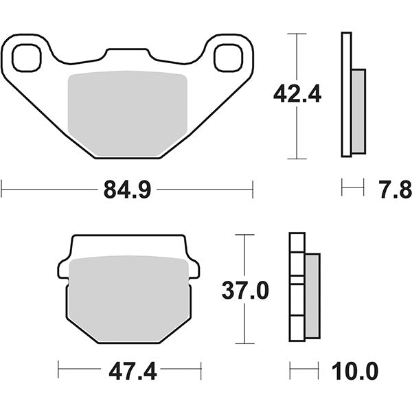 SBS 102CT Brake Pads ADLY Noble 2T 50 CC 06/>