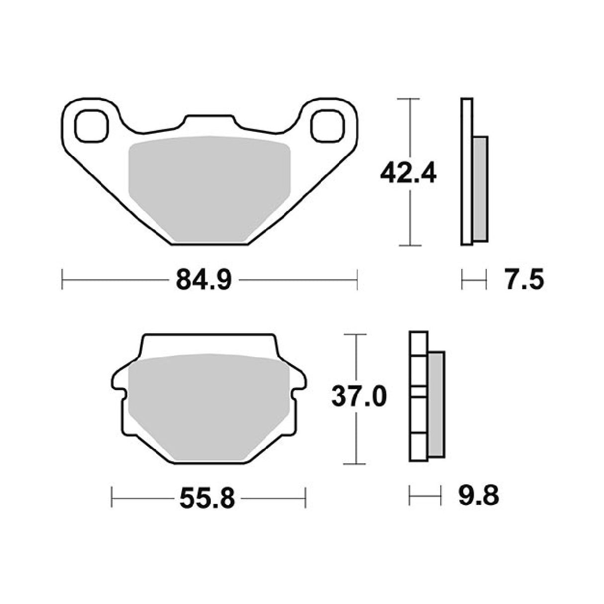 SBS 135HM Bremsbeläge für KYMCO Agility 4T R16 E3 (C20000) 125 cm³ 08/15