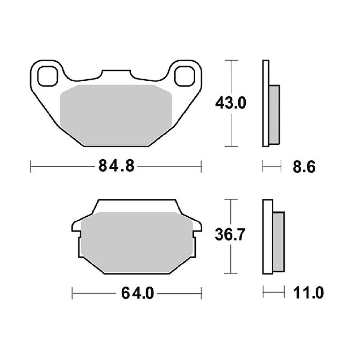 SBS 154HM Bremsbeläge für KYMCO Agility 2T R16 50 cm³ 10/13