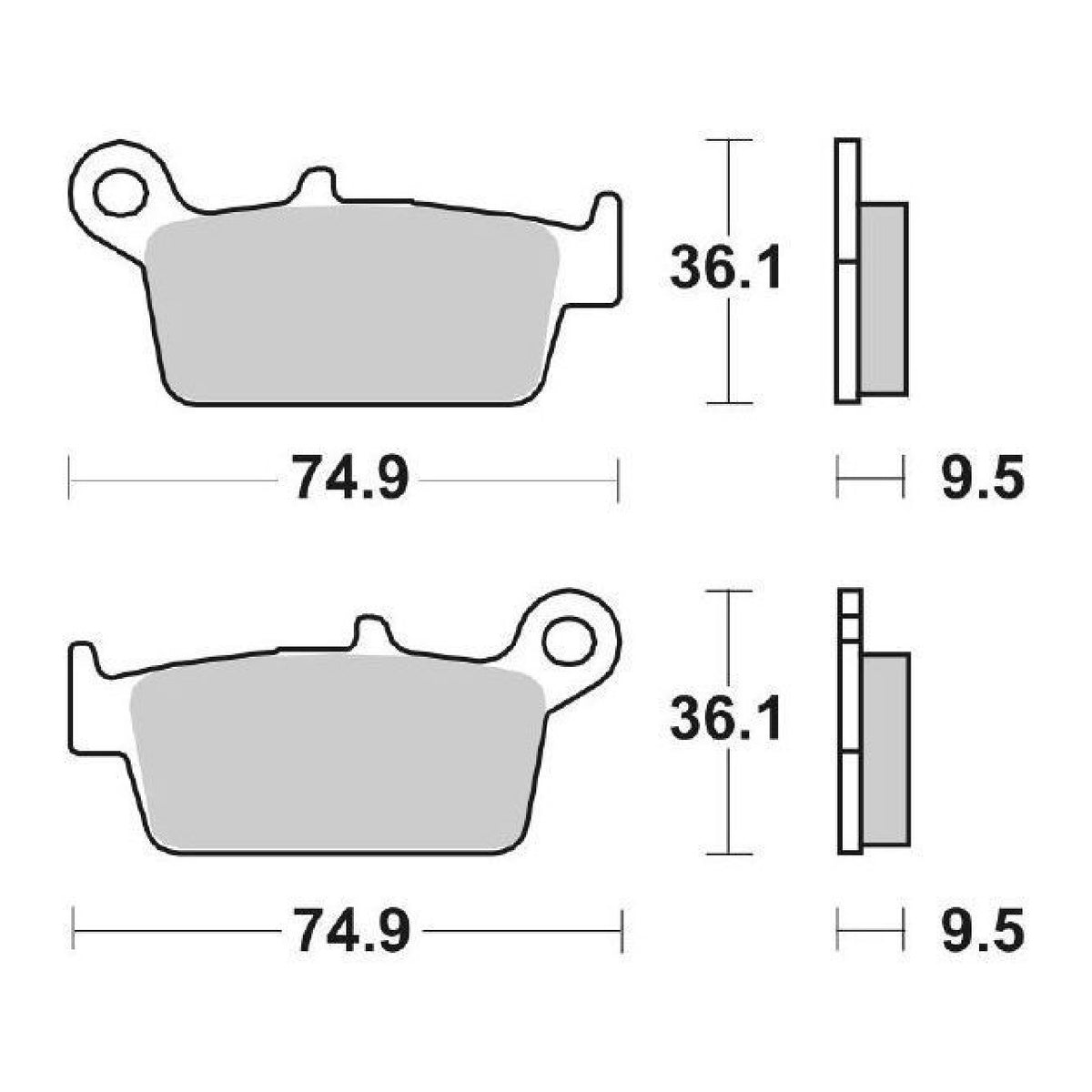 SBS 604RSI Rennbremsbeläge GAS GAS EC 2T 125 cm³ 00/13