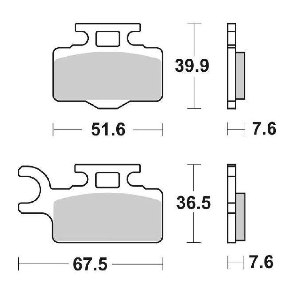 SBS 752SI Bremsbeläge KAWASAKI KX 65 CC 00/20