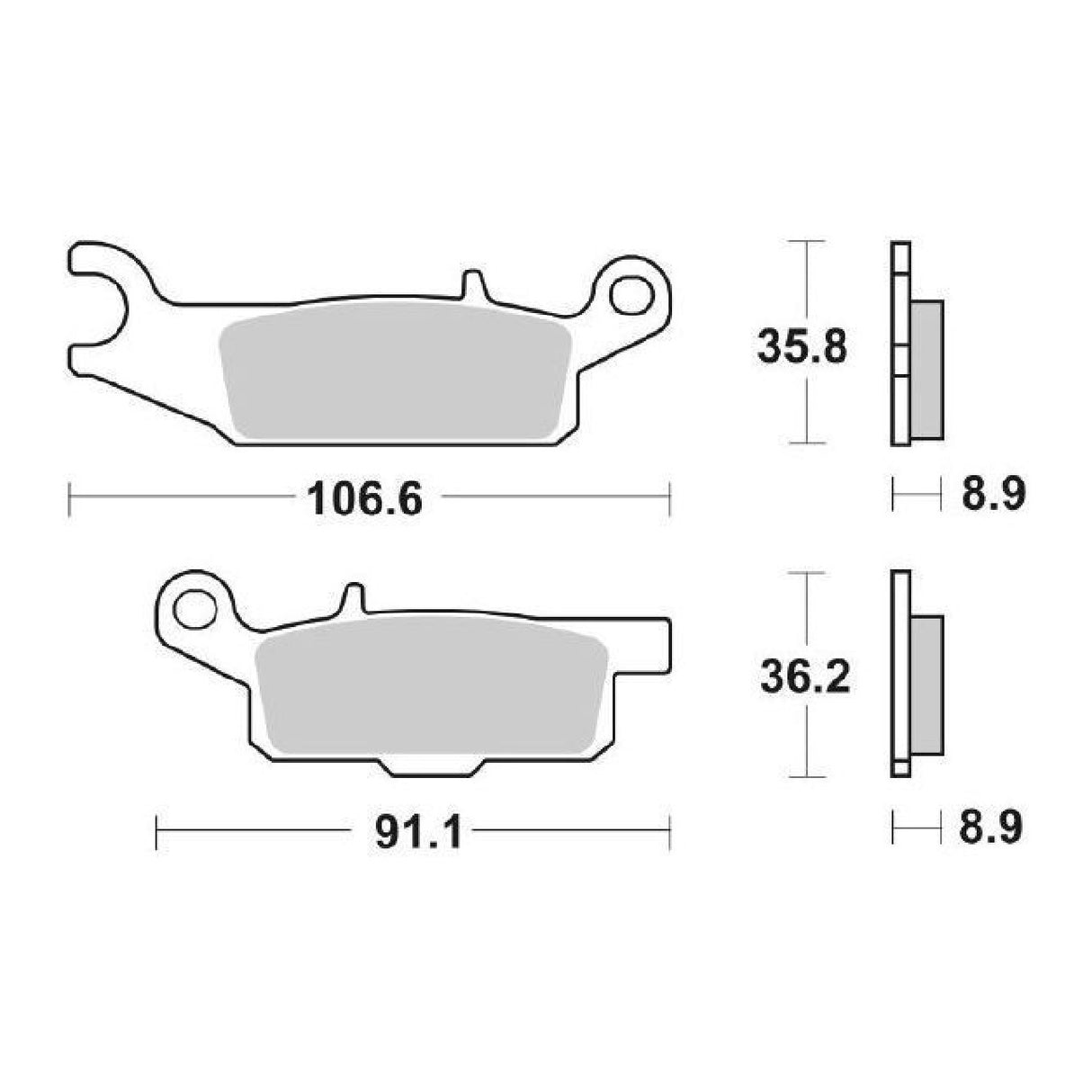 SBS 851SI Brake Pads YAMAHA YFM Grizzly / SE 550 CC 09/12