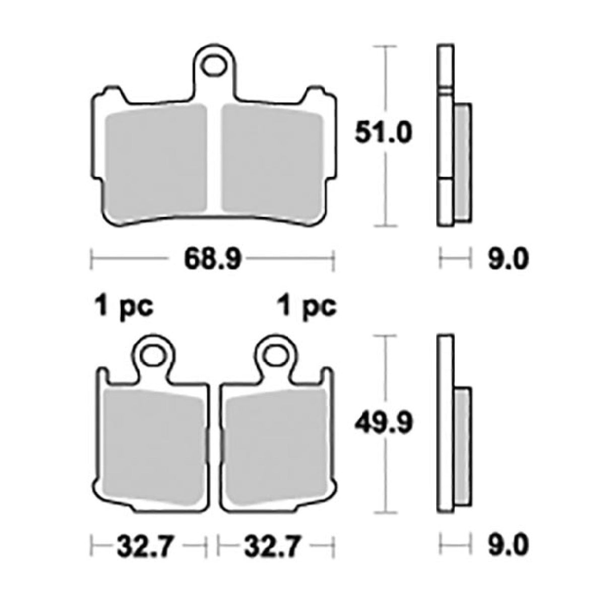 SBS 869SP Bremsbeläge vorne für HONDA VFR F AC 1200 cm³ 10/15