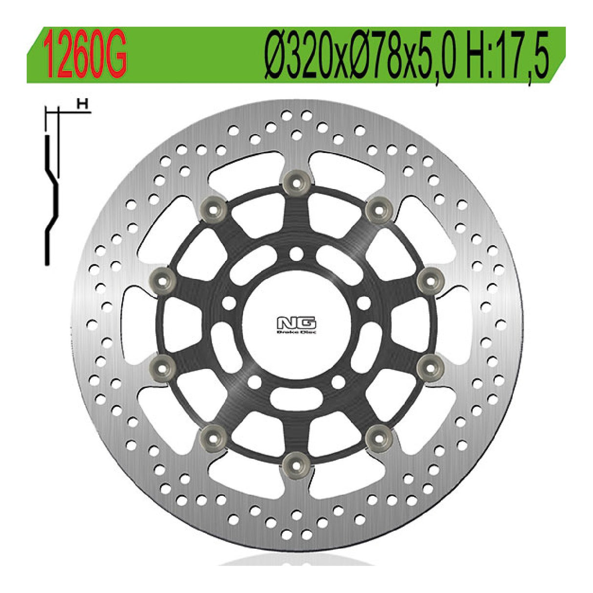 NG 1260G Disco Freno TRIUMPH Speed Triple 1050 CC 05/07