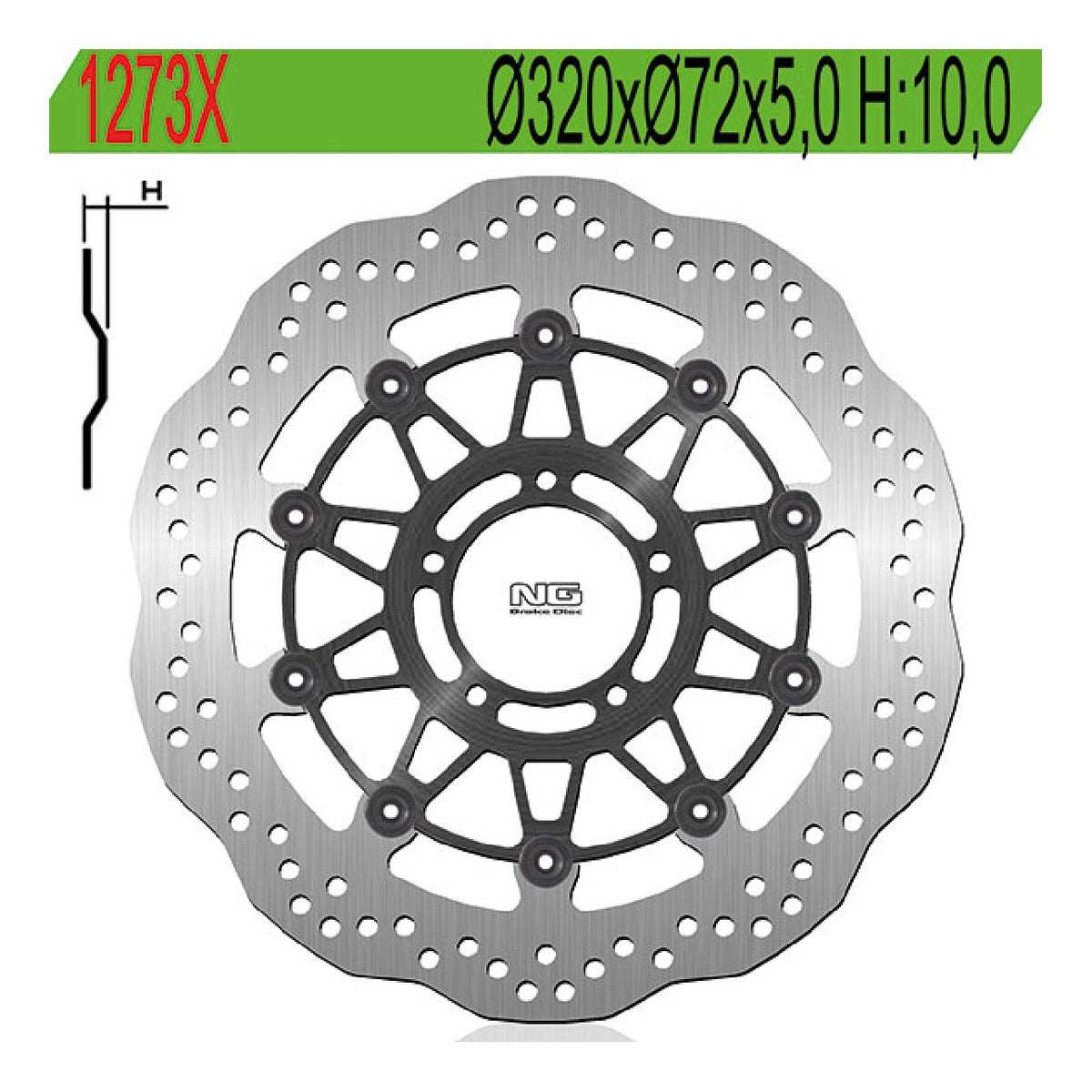 Disco de freno NG 1273X DUCATI Monster 797 (MD00AA) 803 CC 17/20