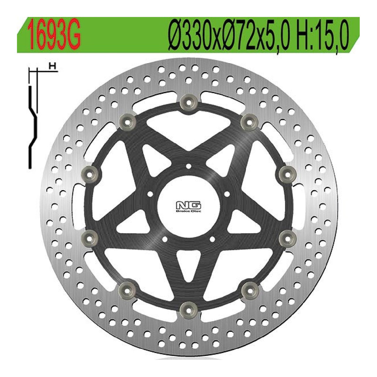 NG 1693G Disco de Freno DUCATI Desmosedici RR 1000 CC 07/08