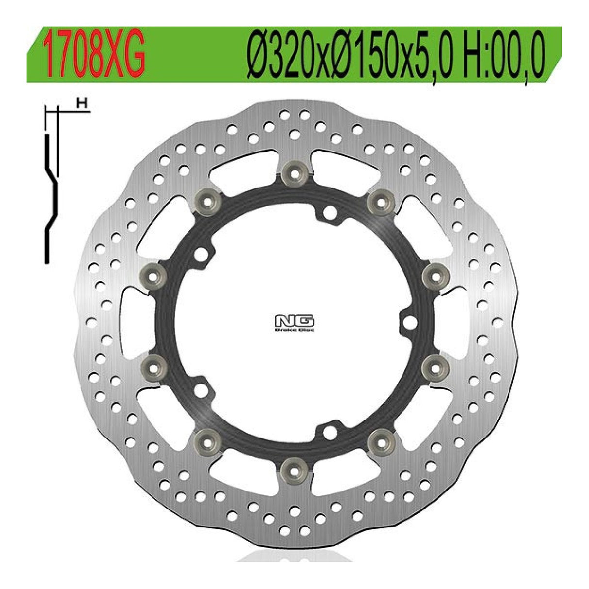 NG 1708XG Disco Freno TRIUMPH Speed Triple 1050 CC 08/15