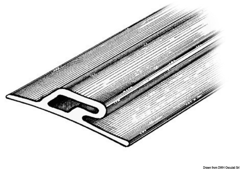 Osculati Stoßstangenprofil 3x90x23 mm dunkelgrau RAL 7012 24 MT 66.022.03