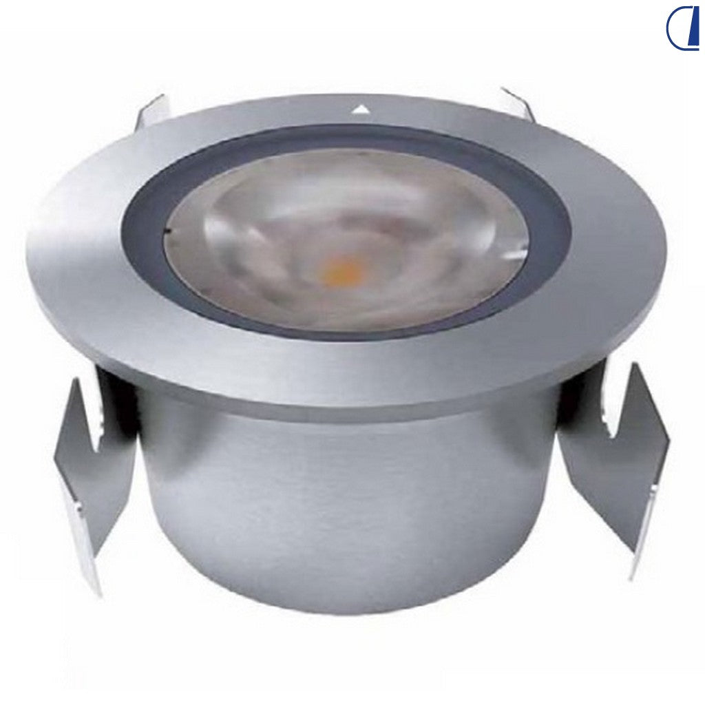 Faretto marino LED 5W 12V DC acciaio inox luce bianca calda 3000K