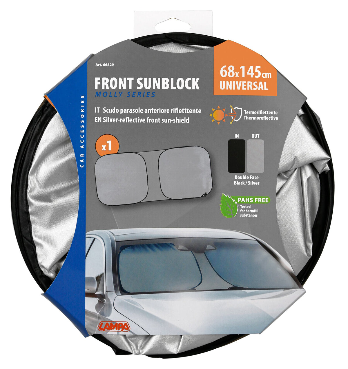 Lampa Molly Sunblock scudo parasole anteriore a doppia molla - 145x68 cm 66829