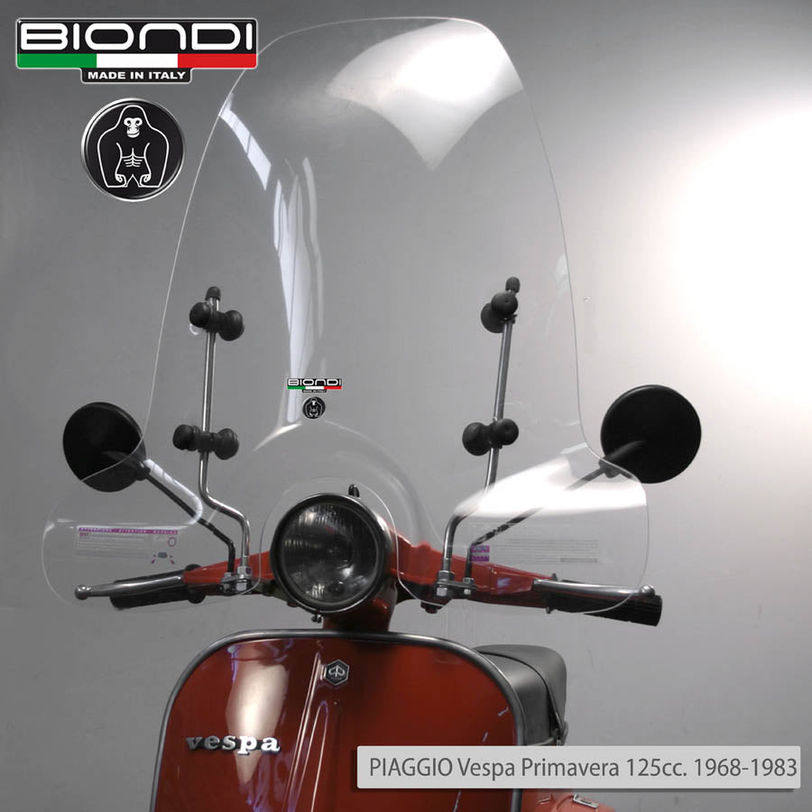 Biondi Parabrezza Club Piaggio Vespa 50/90 1988 con Kit Attacchi