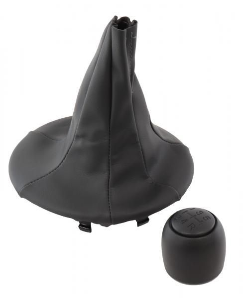 Cora Schaltknauf und Schaltsack mit Ring für FIAT Panda II (03–12) Grau