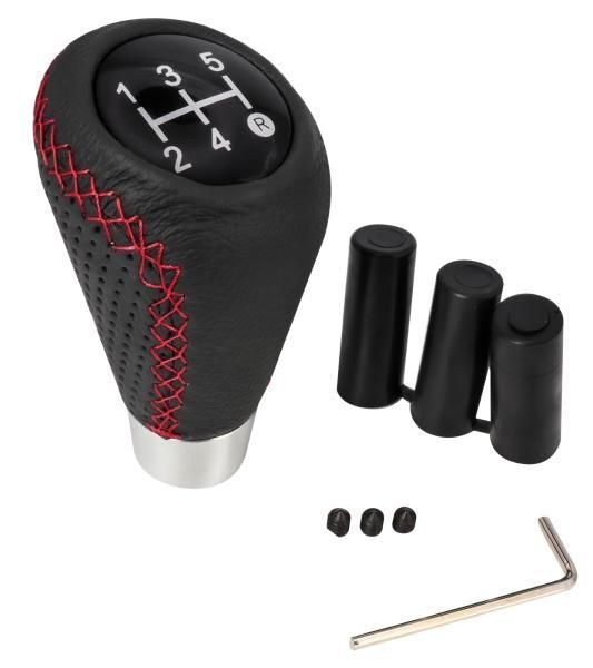 Cora Universal 5 Speed Gear Knob with Red Stitching