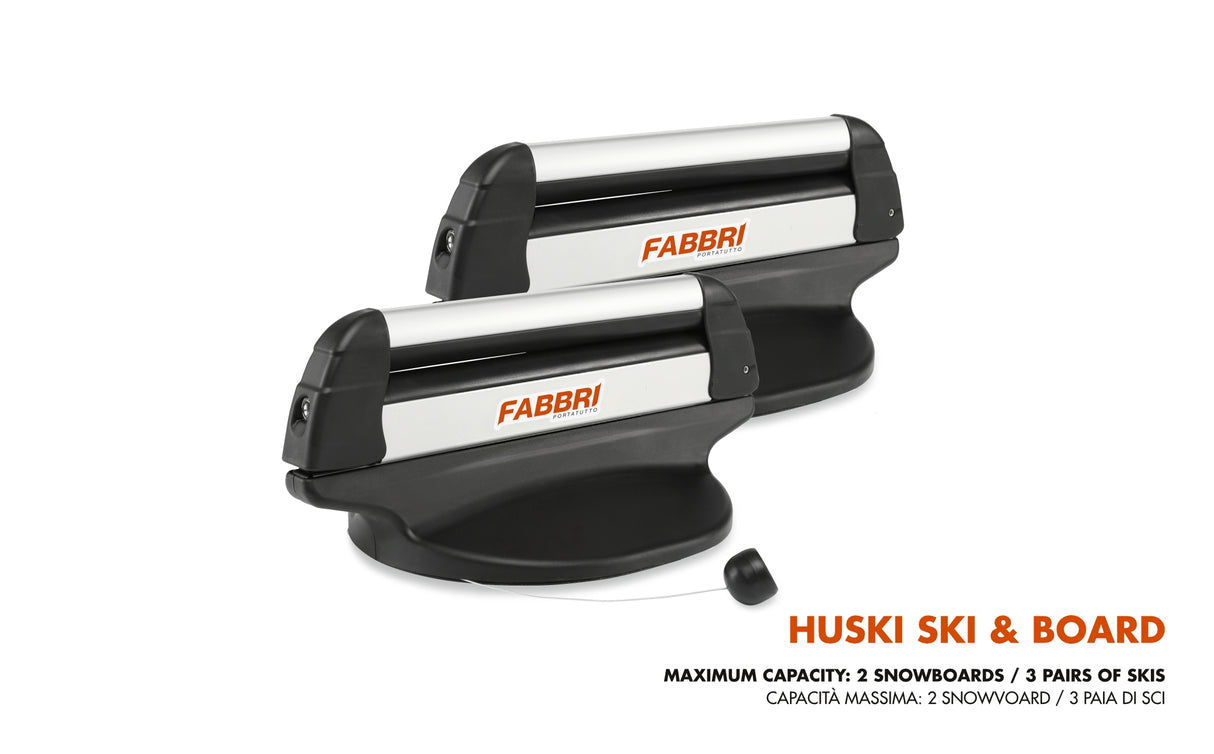 Fabbri Magnetischer Auto-Skiträger HUSKY SKI & BOARD für 3 Paar Ski / 2 Snowboards. 6940004