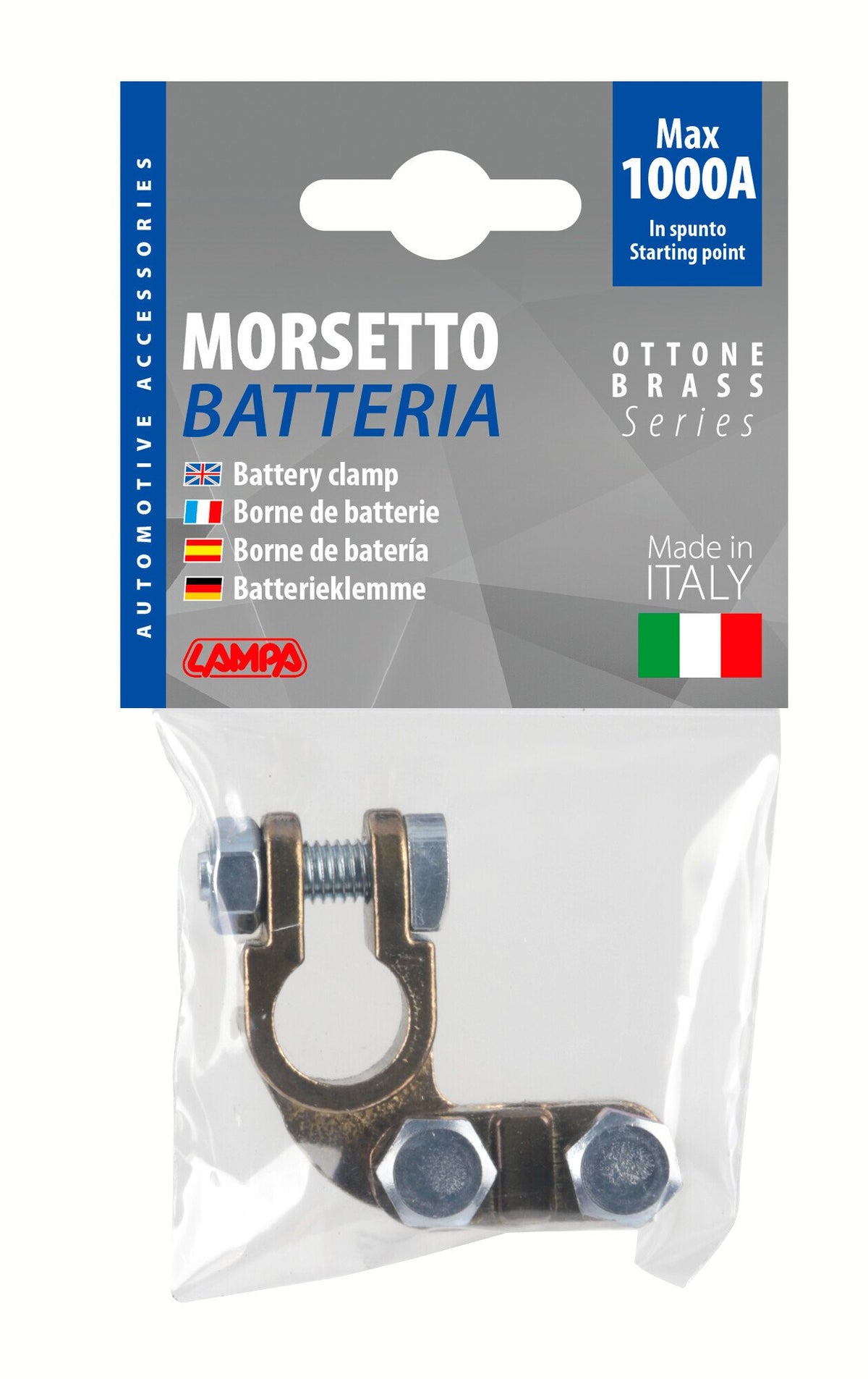 Lampa Morsetto batteria pesante; fissaggio cavo a piastrina - max cavo 70 mm - Polo negativo 69903