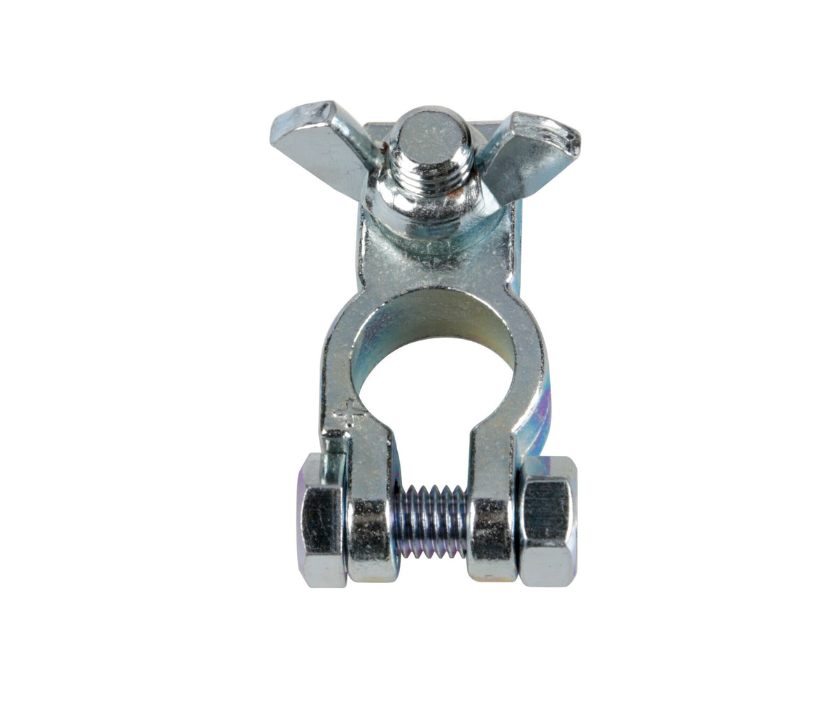 Lampa Morsetto batteria zincato; fissaggio cavo a capocorda con dado ad aletta - Polo positivo - Foro capocorda 10 mm 69907