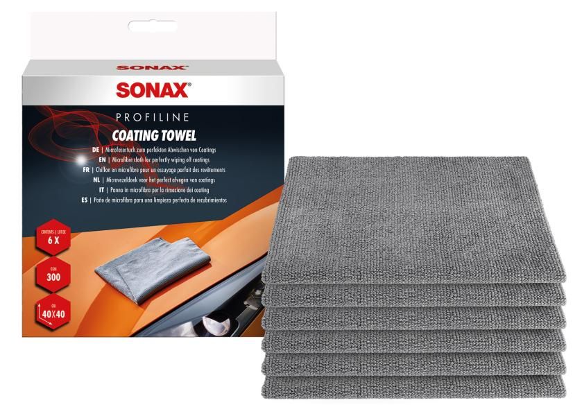 Sonax 1 x 6 Microfiber Cloths for Cleaning Coating Treatments