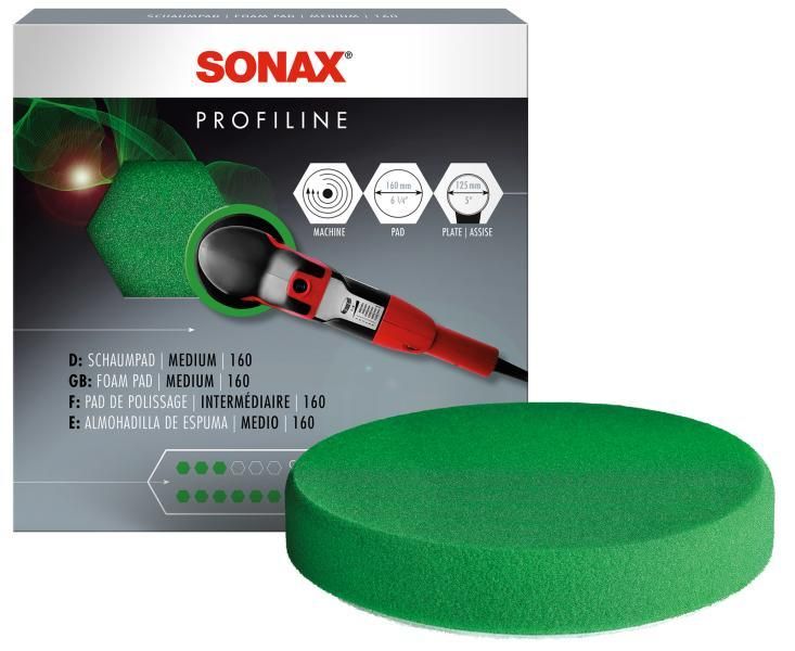 Sonax mittelharte Schwammscheibe für Poliermaschinen 160 mm