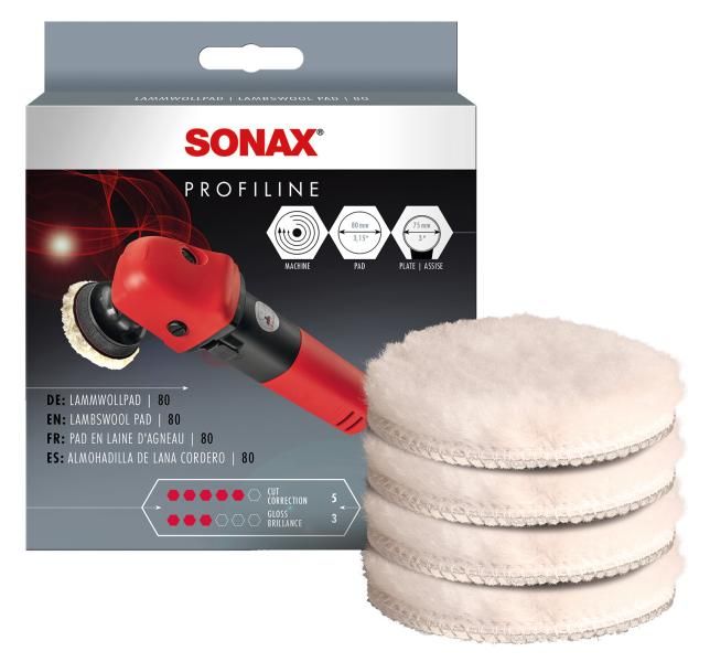 Sonax 1 x 4 Sonax Lambswool Pad 80 mm
