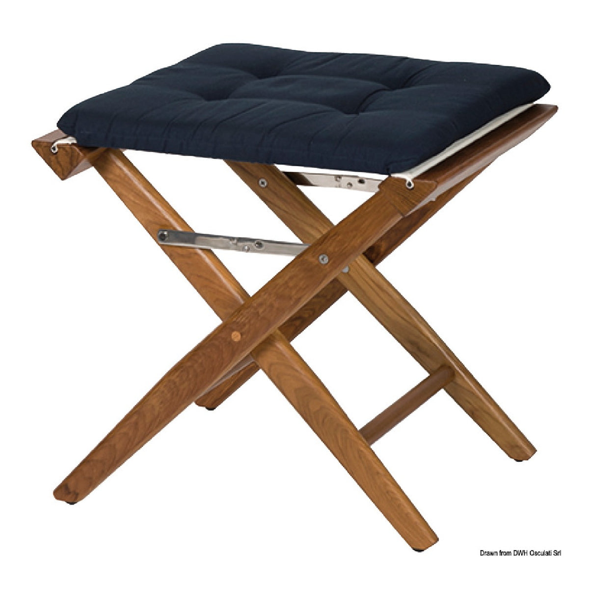 ARC-Hocker mit gepolstertem, blauem Canvas