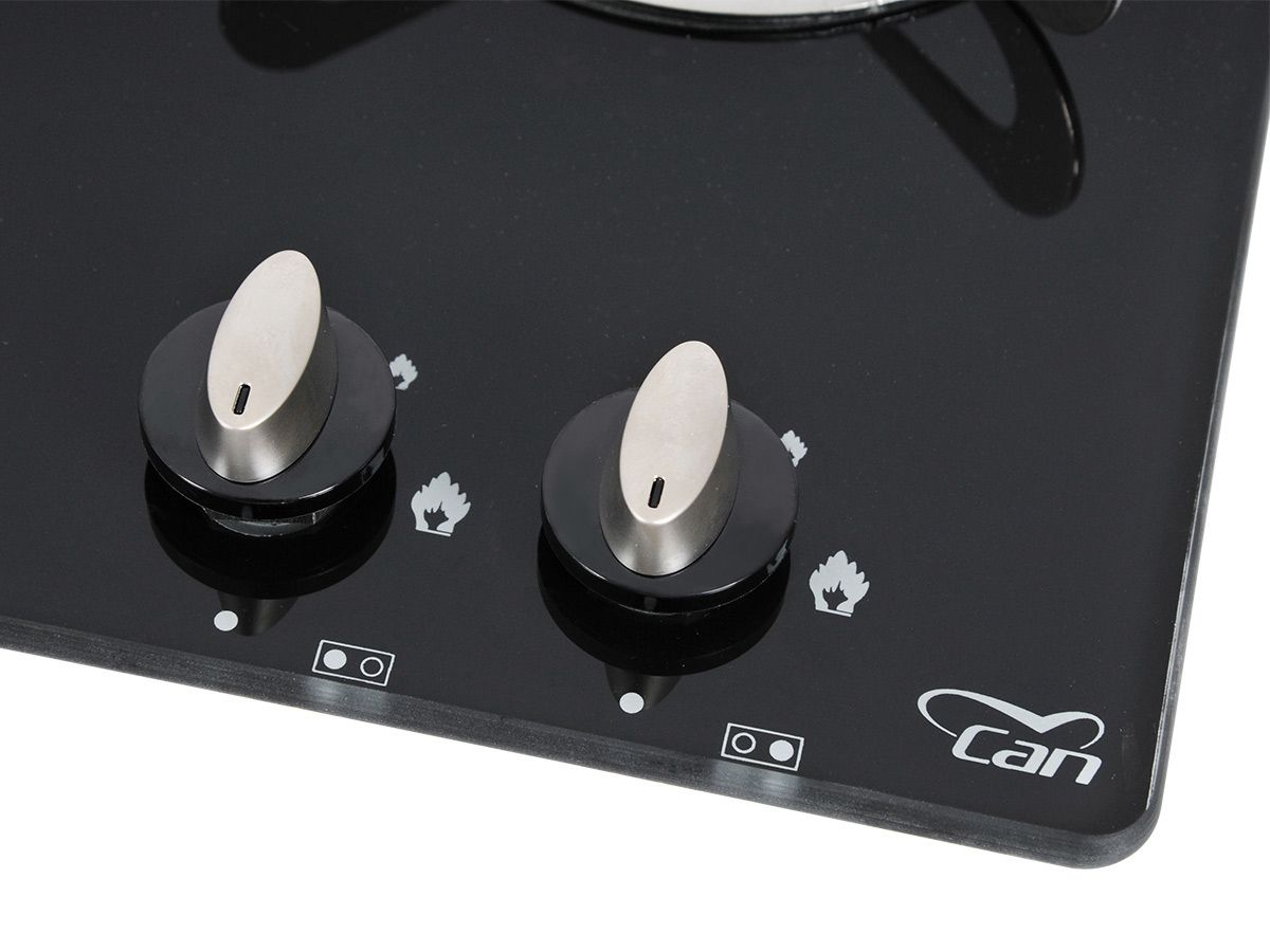 Piano Cottura Gas 2 Fuochi Can Crystal - Vetro Temperato per Camper