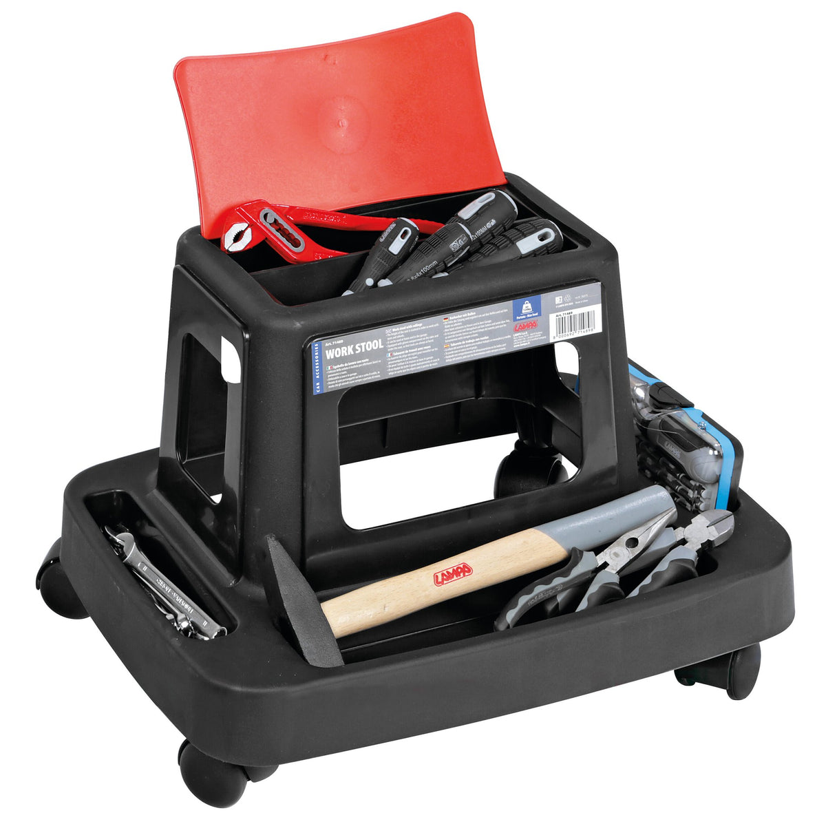 Lampa Work Stool, sgabello da lavoro con ruote 71489