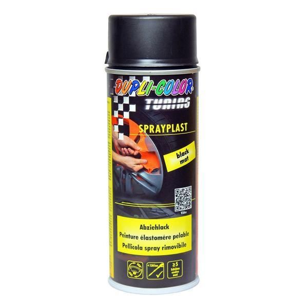 Dupli-Color Abziehbare Sprühfarbe, Kunststoff, Mattschwarz, 400 ml