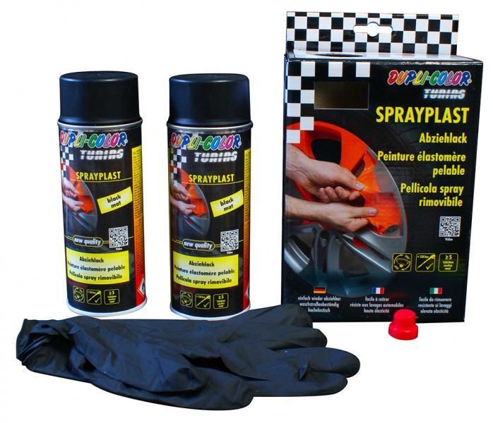 Dupli-Color Vernice rimovibile SprayPlast nero opaco 2x400 ml