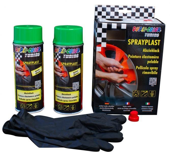 Dupli-Color Vernice rimovibile SprayPlast verde semilucido 2x400 ml
